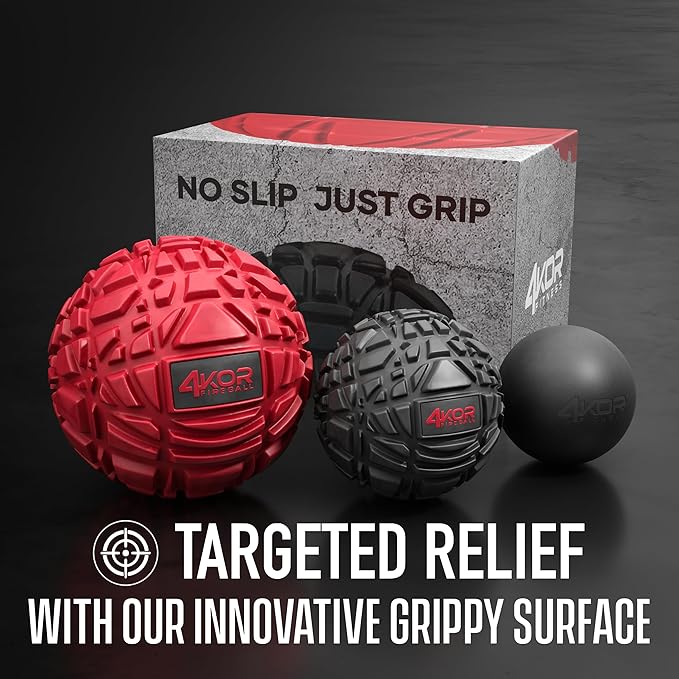 4KOR Massage Balls for Trigger Point Therapy - Myofascial Release Ball - Muscle Relief for Back, Neck, Shoulder, Foot Pain - Fitness Massage Balls for Mobility - Deep Tissue Release Ball