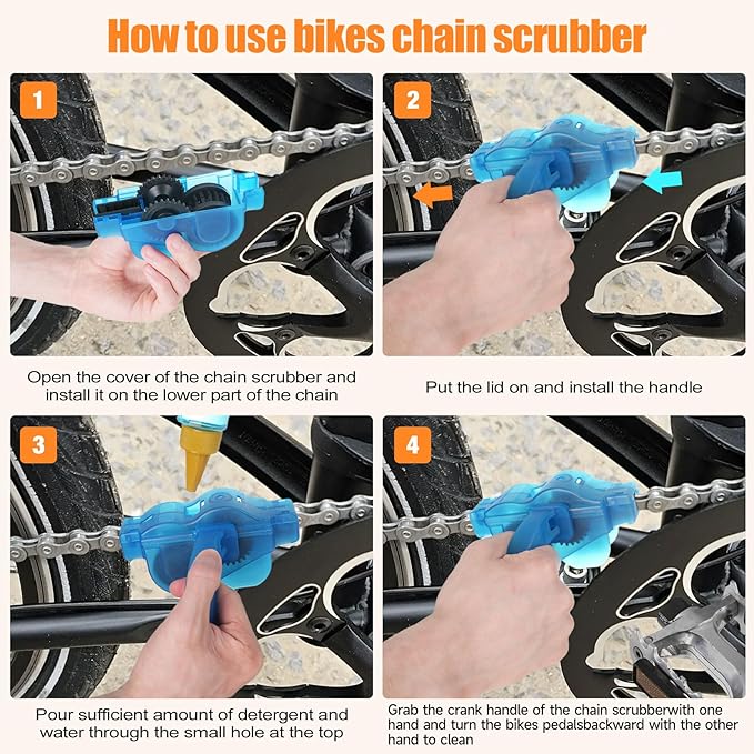 Bicycle Cleaning Kit including chain cleaner,chain brush,maintenance tool,chain lube,chain degreaser