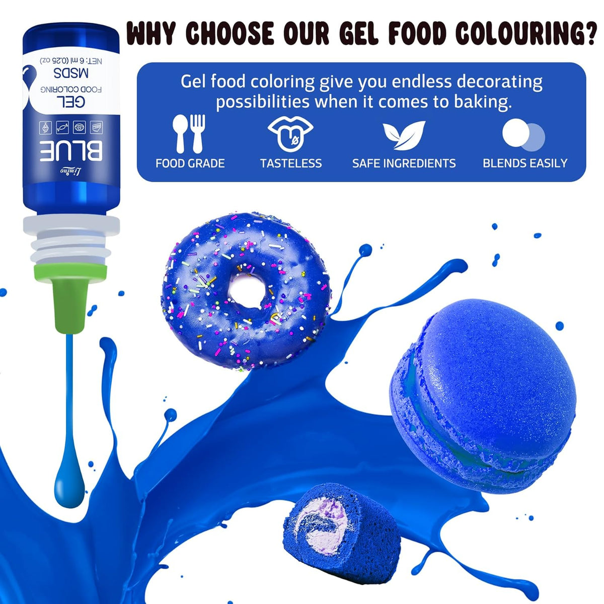 Gel Food Coloring - 4.5oz Vivid Food Coloring Gel for Baking, Cake Decorating, Cookie, Fondant, Macaron - Tasteless Concentrated Edible Food Color Dye for Icing, Slime, Drinks, DIY Crafts (Lemon)