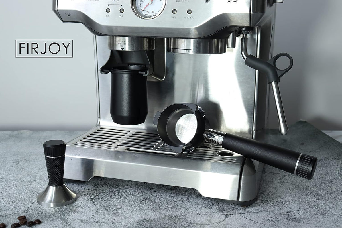 54mm Bottomless Portafilter for Breville Barista Express, BES870XL, BES870BSXL, BES878BSS, BES880BSS and More Breville Espresso Machine (Aluminum Alloy Handle-Black)