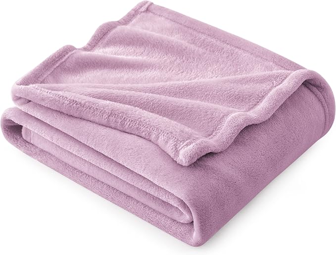 Bedsure Fleece Throw Blanket for Couch Lilac - Lightweight Plush Fuzzy Cozy Soft Blankets and Throws for Sofa, 50x60 inches