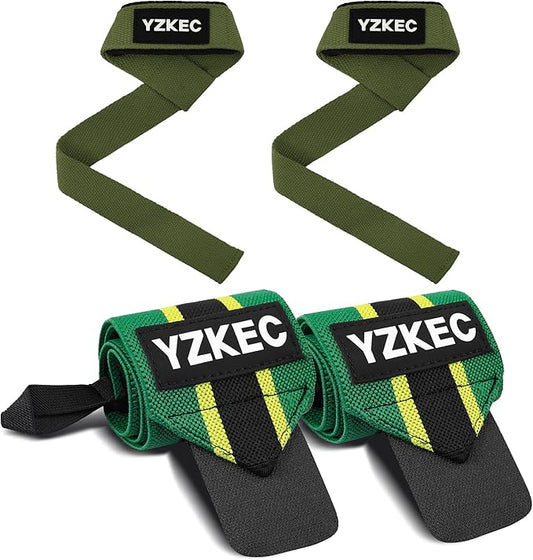24" Cotton Weight Lifting Wrist Straps with Neoprene Cushioned Padded for Wrist Support and Protection，Weightlifting，Strength Training，Bodybuilding，Powerlifting，Dumbbell Workout，Men and Women (Pair)