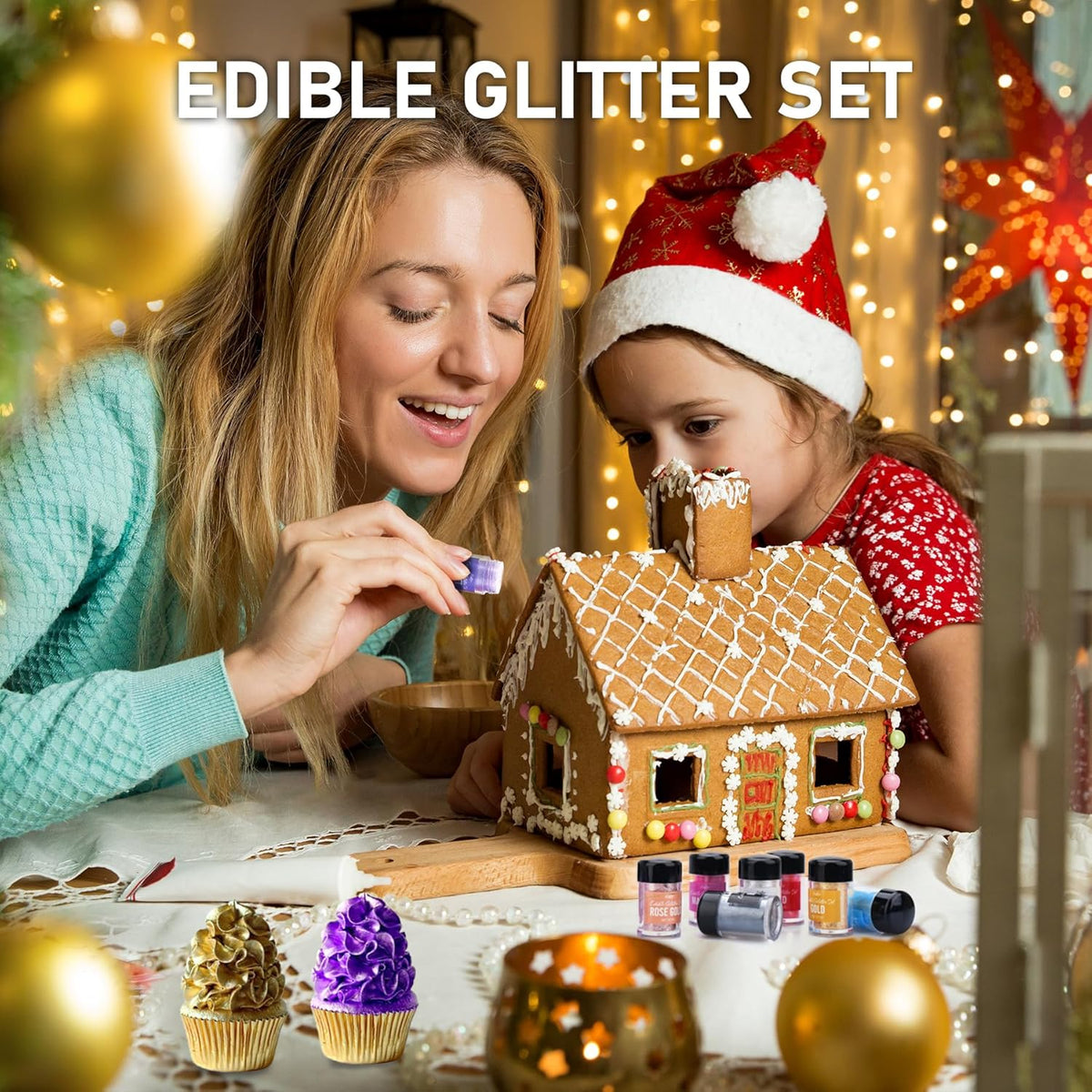 Edible Glitter - 30g Edible Luster Dust Metallic Food Grade Coloring Glitter for Drinks, Cake Decorating, Baking - Edible Dust Powder Shimmer Sprinkle Powder for Icing, Cocktail, Wine, Candy (Blue)