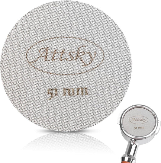 51mm Espresso Puck Screen, Espresso Filter for 51mm Portafilter Filter Basket, Reusable Espresso Screen with 1.7mm Thickness 150μm 316 Stainless Steel