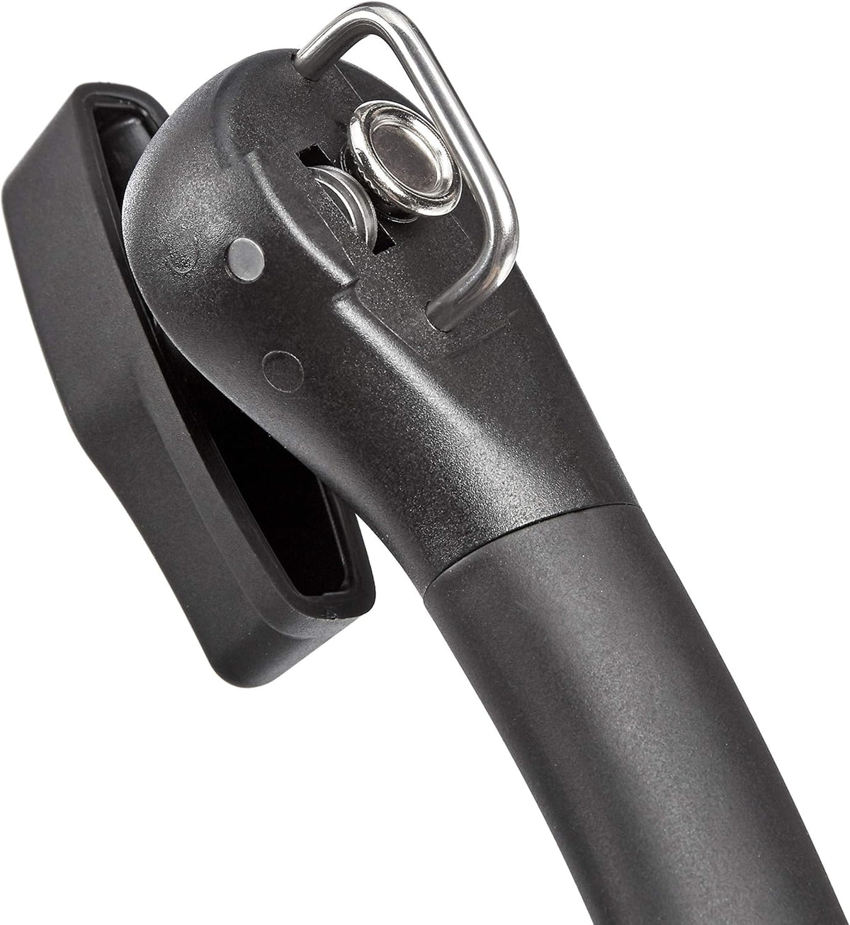 Amazon Basics Manual Can Opener, Hand Held, Black Soft Grip Single Handle, Large