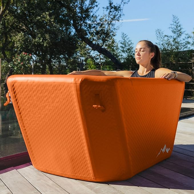 Big Tex Endurance Cold Plunge 155 Gallon Ice Bath Tub Chiller Compatible Connections Inflatable, Durable, Portable, Insulated Design