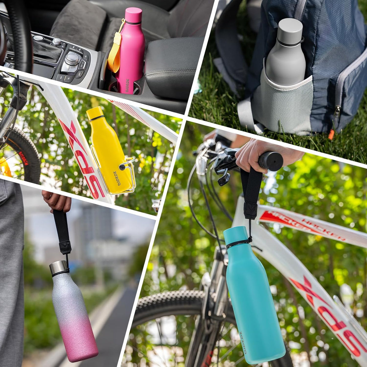 BJPKPK Insulated Water Bottles, 18 oz Stainless Steel Metal Water Bottle with Strap, BPA Free Leak Proof Thermos, Mugs, Flasks, Reusable Water Bottle for Sports & Travel, Dreamy Purple