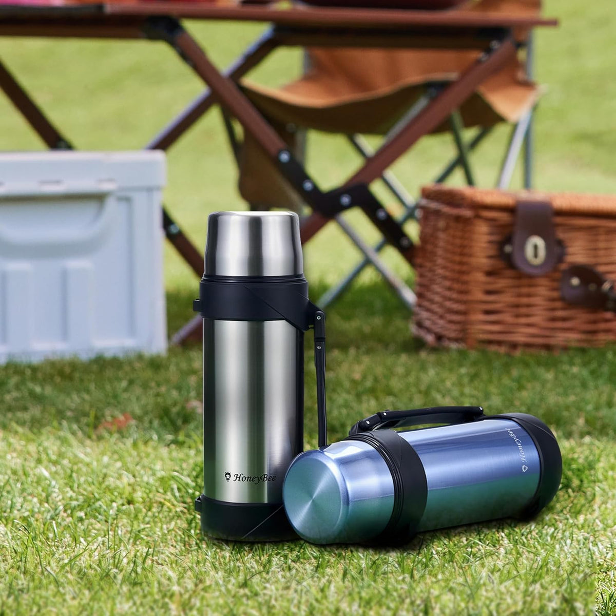 HoneyBee Insulated Water Bottle41 Ounce For Hot & Cold Drink, 18/8 Stainless Steel Vacuum Insulation BPA Free, Travel Keep Liquid Hot For 24 Hours (Starry Blue)…