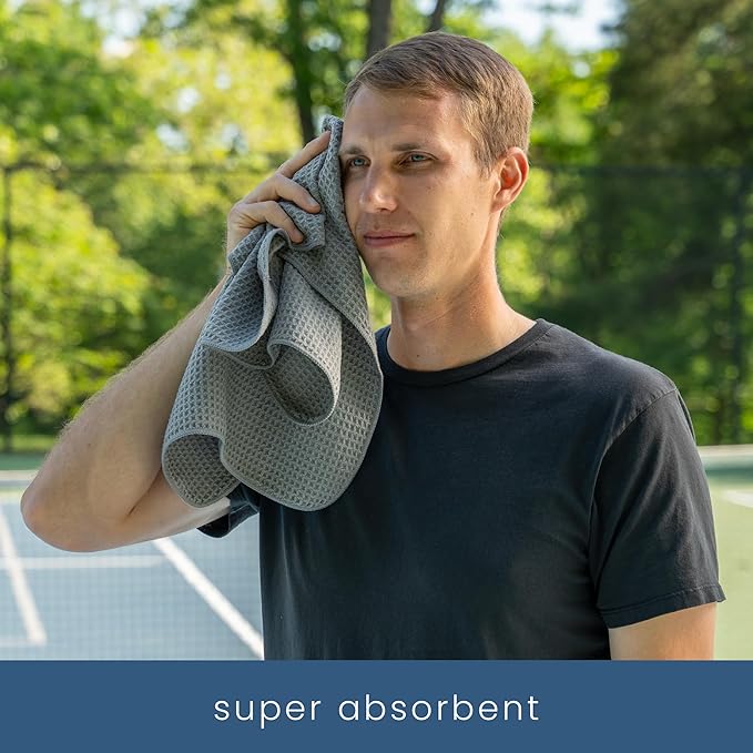 S&T INC. Microfiber Gym Towels, Yoga Towel for Home and Gym Bag, 16 Inch x 27 Inch, 6 Pack