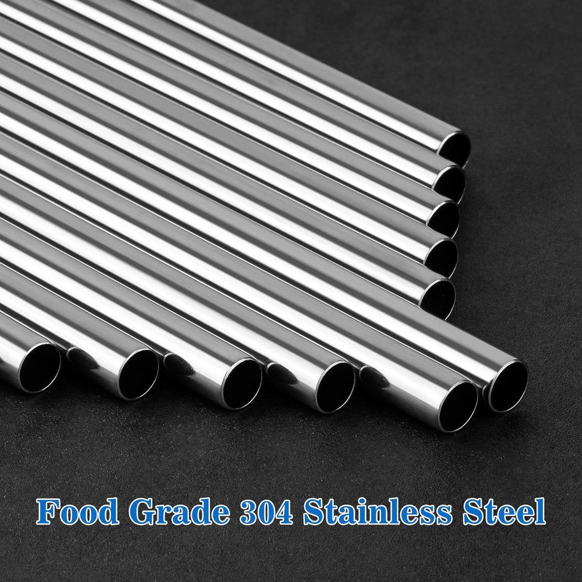 Tomorotec 40oz Straws, 14PCS Stainless Steel Replacement Straws for Stanley 40oz Adventure Quencher Travel Tumblers with Cleaning Brushes 2PCS, Food-Grade, Dishwasher Safe for Smoothies (Silver)