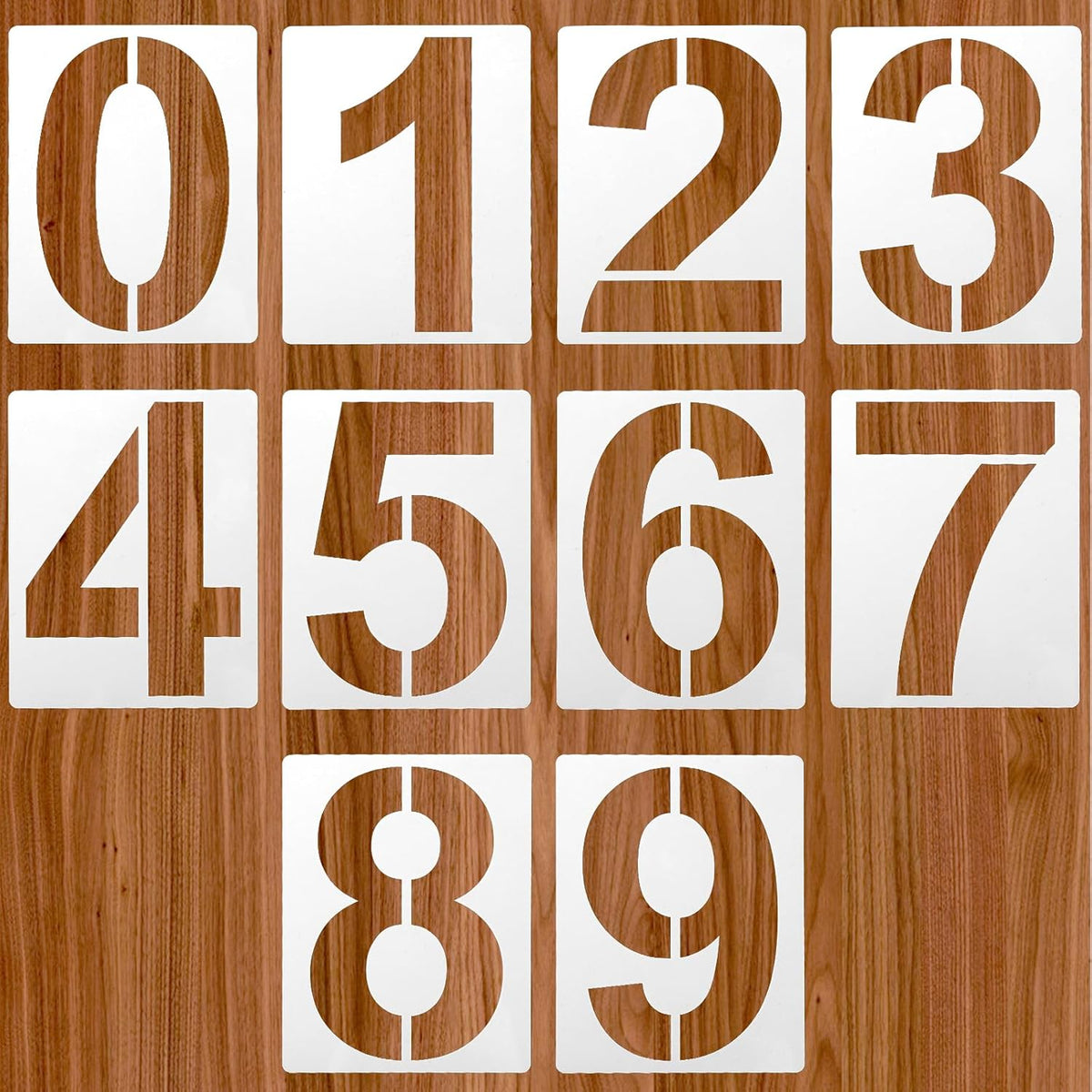 5 Inch Number Stencils 0-9 Address Number Stencil Reusable Number Stencils Set Digital Stencils Templates for Cake Stencil Address Number Painting Stencils Templates