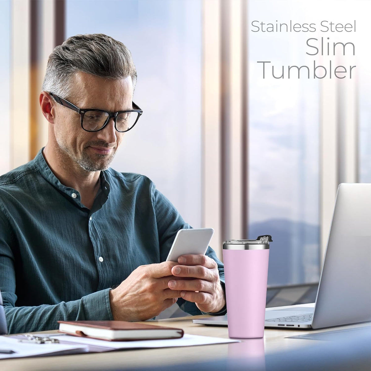 SIPX™ Triple-Insulated Tumblers - 16oz. Premium Modern Tumbler With Lid, insulated Cup Keeps Hot For 6 Hours, Stainless Steel Tumbler Made Of Sustainable Material, Coffee Travel Mug For Home & Office