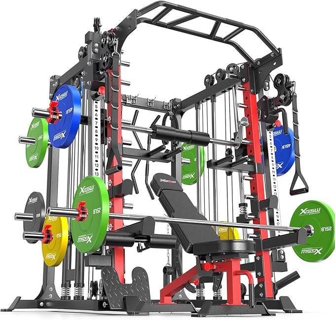 Power Cage,1600lbs Multi-Function Power Rack with Adjustable Cable Crossover System and More Training Attachment, Weight Cage for Home Gym