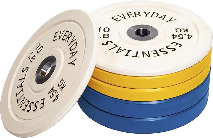 2-Inch Olympic Bumper Plates, Perfect Weight Plates for Weightlifting and Strength Training, Multiple Weights Available