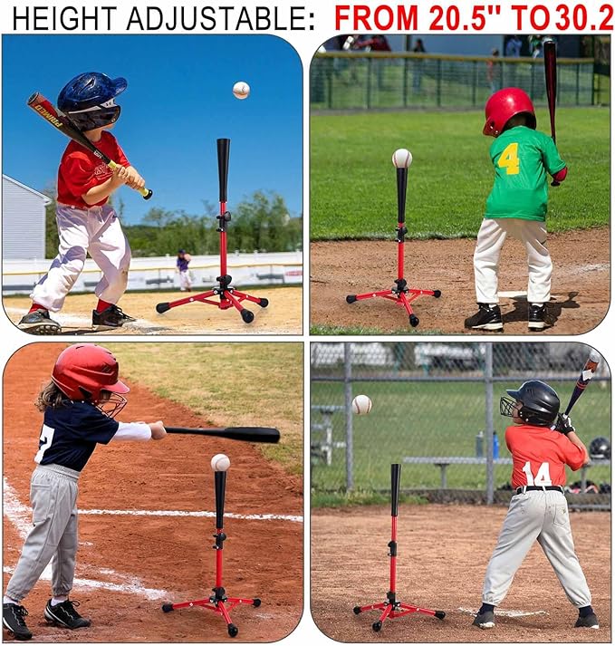 Baseball Tee for Kids,Batting Tee,Softball Tee,tee Stand, Youth Hitting Tee,Teeball Tee,Travel Tee,Easy Adjustable Height 20.5-30.2inch