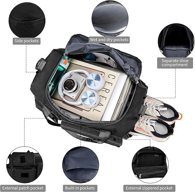 Supercenter Gym Bag, For Both Men and Women, Foldable, With Shoe Compartment and Wet/Dry Compartment