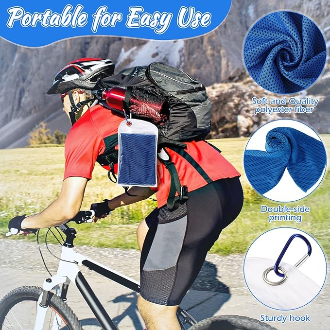 20 Pcs Cooling Towel 40 x 12 Ice Towel for Neck and Face Microfiber Chilly with Bag Breathable Yoga Gym Stay Cool Towels Sweat Rag for Workout Running Camping Pilates Beach Accessories (Royal Blue)