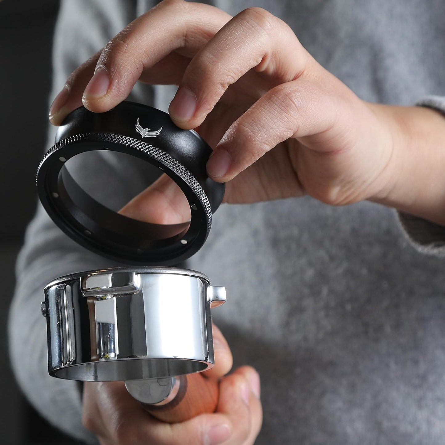 58mm Magnetic Espresso Portafilter Dosing Funnel and Puck Screen Set Coffee Dosing Ring And Filter Compatible with 58mm Portafilter Basket Premium Espresso Machine Accessories