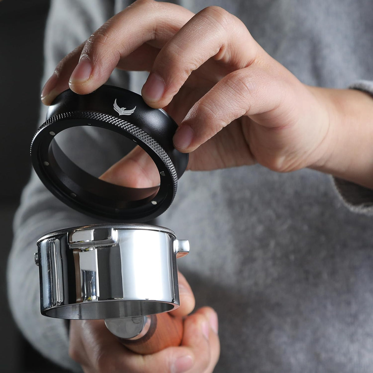 58mm Espresso Must Haves Tools Portafilter Funnel, Self Leveling Tamper, Coffee Distributor, Espresso Needle Whisk and Puck Screen