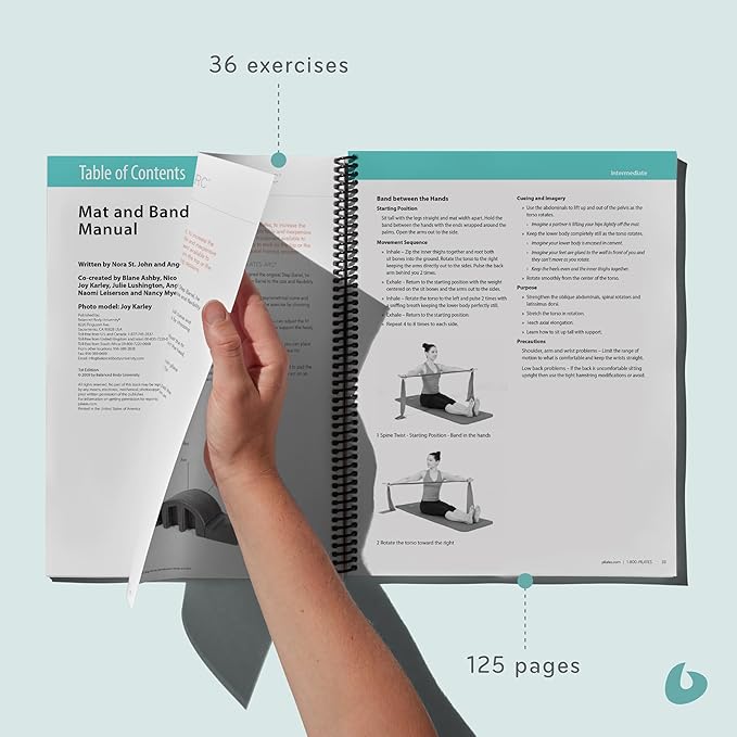 Balanced Body Mat and Bands Guide, Pilates Mat and Bands Guide for Workout Equipment, for Home Gym or Studio Use