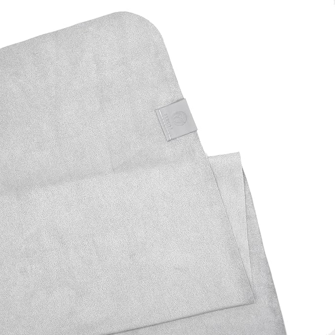 Eunzel Hot Yoga Towel, Super Absorbent Yoga Mat Towel Soft Suede Microfiber Non-Slip Towel for Bikram Pilates and Yoga Mats 72" x 26.5", Light Grey