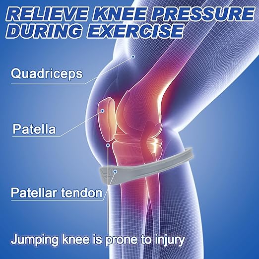2-Pack Patellar Strap for Knee Pain Relief-Breathable & Lightweight Patellar Tendon Support Strap for Basketball, Running, Hiking-Stabilizing Knee Brace for Men, Women & Kids(Wide Gray)