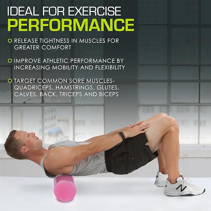 ProsourceFit High Density Foam Rollers 18 to 36 - inches Long, Firm Full Body Athletic Massage Tool for Back Stretching, Yoga, Pilates, Post Workout Muscle Recuperation