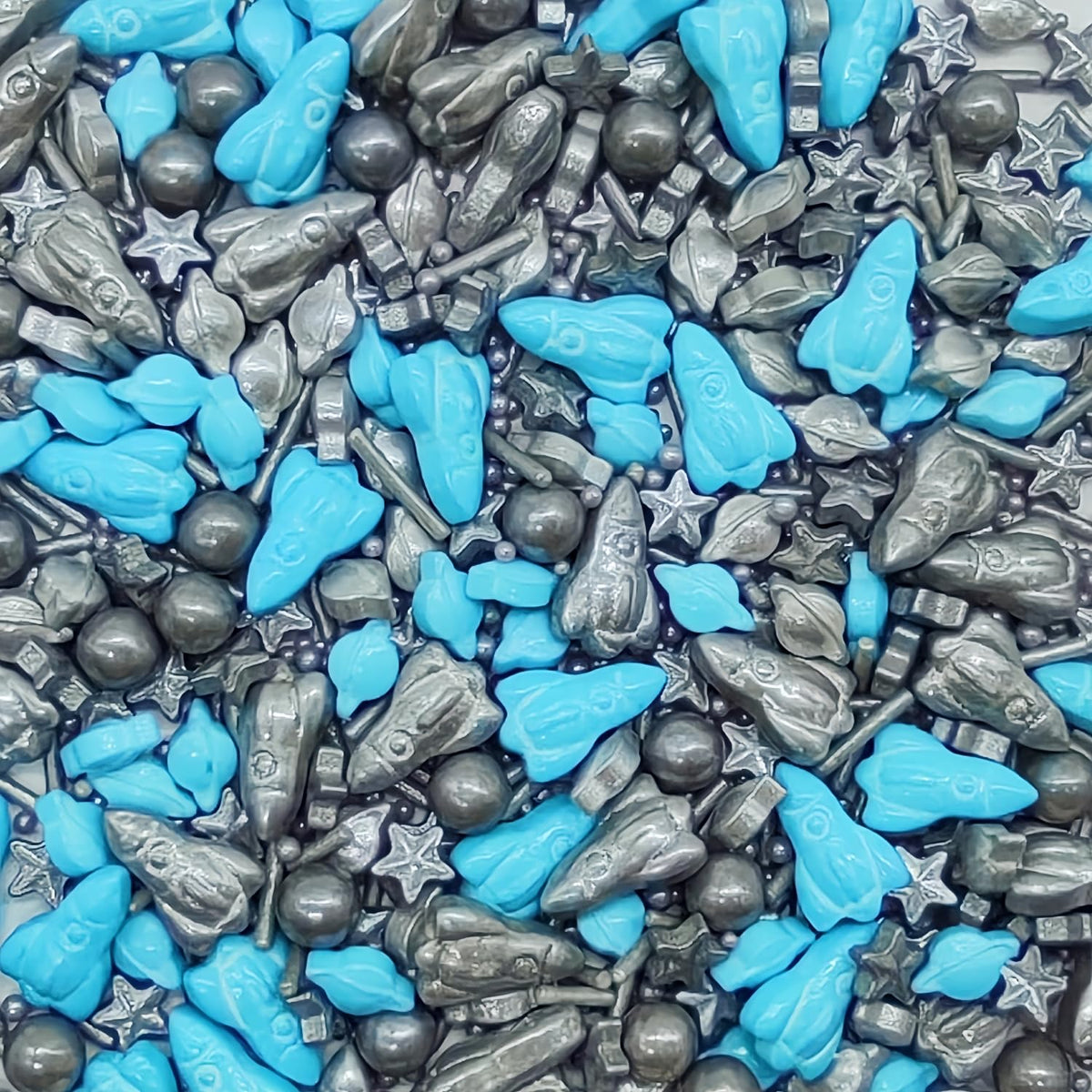 Rockets & Black Pearls Sprinkles Edible Toppers Cake Decorating Mixed Size Cake Decorations Cupcake Toppers Cookie Decorating Perfect for Cakes,Cupcakes,Desserts Toppings 3OZ