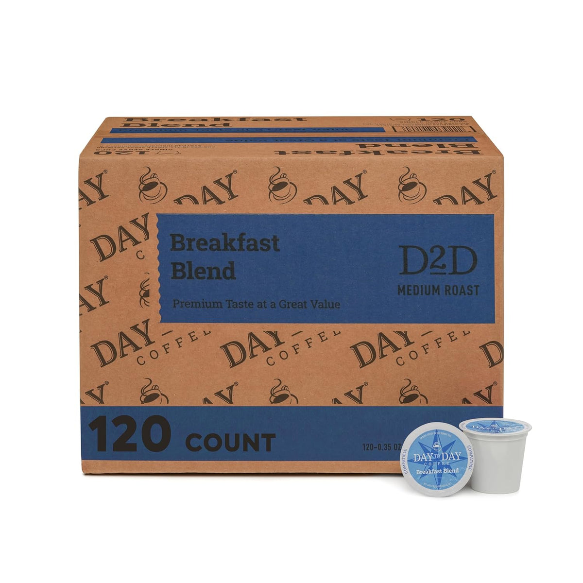 Day To Day 120-Count Breakfast Blend Medium Roast Single Serve Coffee Pods for K-Cup Keurig Brewers