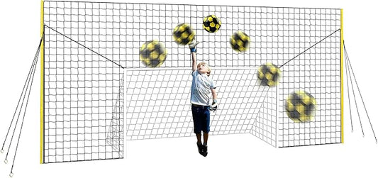 3-in-1 Soccer Training Rebounder & Goal Backstop Net - Soccer Goal for Volley, Passing, Solo Training - Outdoor Sports, Backyard Games