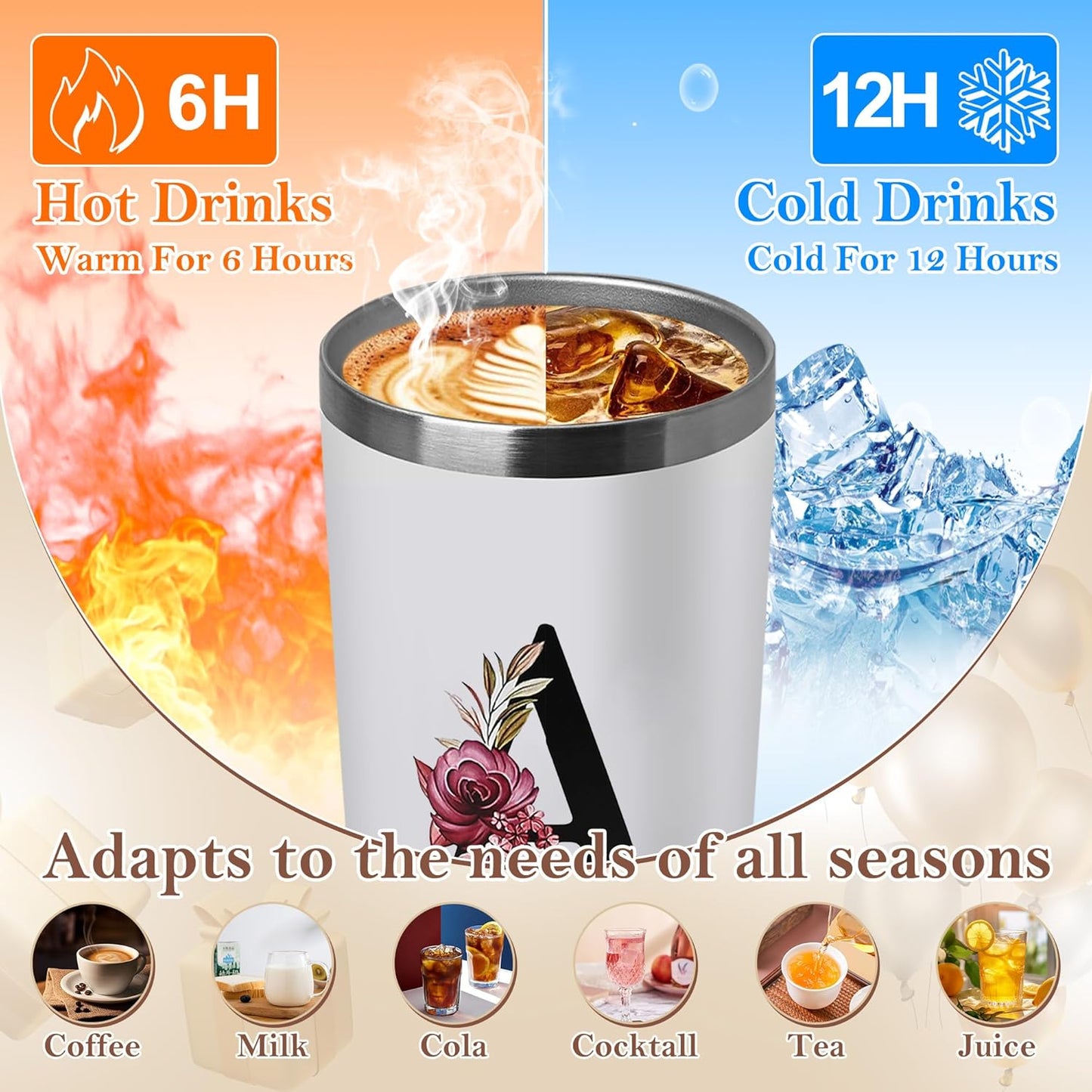 20 Oz Insulated Coffee Cup with Lid Car Tumbler Travel Mug Women Men Teacher Christmas Math Biology Piano Gifts Future Mentor Speech Substitute Ballet Drama Guitar Yoga Montessori Physics
