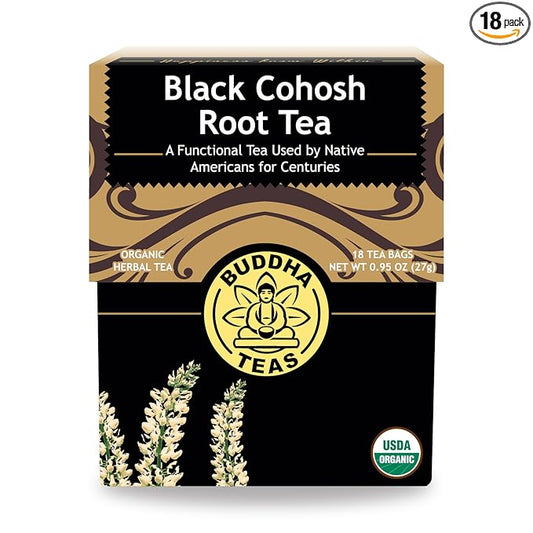 Buddha Teas Organic Black Cohosh Root Tea - OU Kosher, USDA Organic, CCOF, 18 Bleach-Free Tea Bags