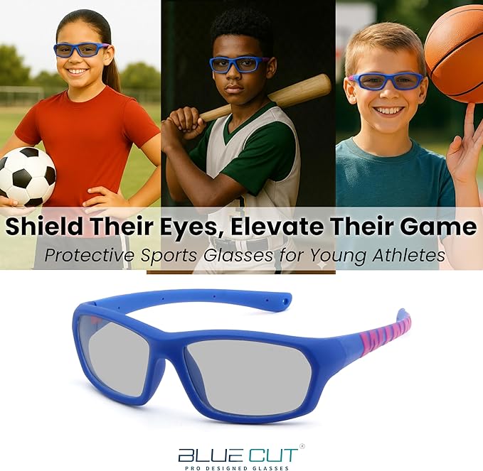 BLUE CUT Sports Protection Goggles, Photochromic Lenses Safety Glasses for Basketball, Pickleball and Outdoor Sports