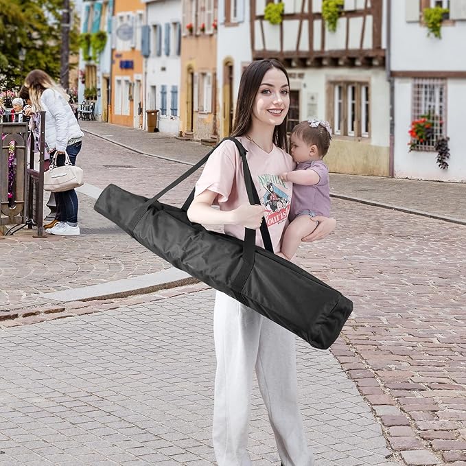 COOLBEBE 45Inches Tripod Carrying Case Bag Water Resistant Long Duffle Bag, Extra Large Zipper Foldable Storage Bag for Fishing Pole, Tripod, Tent, Umbrella (45"x 7"x 7", Black)