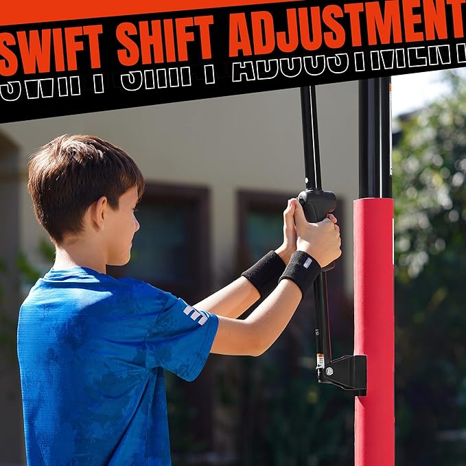 Basketball Hoop 4.7-10ft Adjustable Portable Basketball Goals System with 44-48 Inch Patented Angle Adjustable Backboard, for Kids Youth and Adults Outdoor Indoor Use