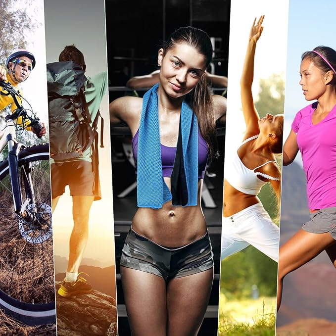 Cooling Towels 40 Pack 40"x 12", 160gsm Bulk Cool Towels, Soft Breathable, Super Absorbent, Quick Cold Towel, for Bowling, Yoga, Travel, Camping, Golf, Football, Hiking, Outdoor Work