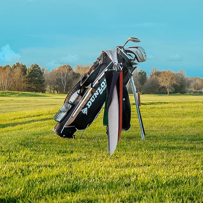 3 Pack Large Golf Towels, 16" x 24" Tri-Fold Portable Microfiber Fabric Waffle Pattern Golf Towel for Golf Bag with Carabiner Clip to Quickly Remove Sand, Mud, Dirt and Sweat