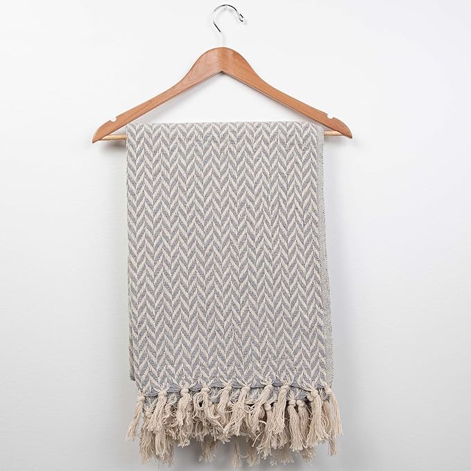 Arkwright Common Ground Bulk Blankets - Pack of 12 - Reversible 100% Cotton All Season Lightweight Couch Bed Throws for Wedding Guests, Travel, and Outdoor Events, 50 x 70 in, Block