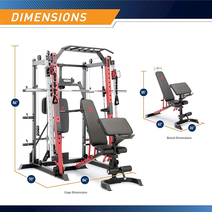 Marcy Smith Machine Cage System Home Gym Multifunction Rack, Customizable Training Station