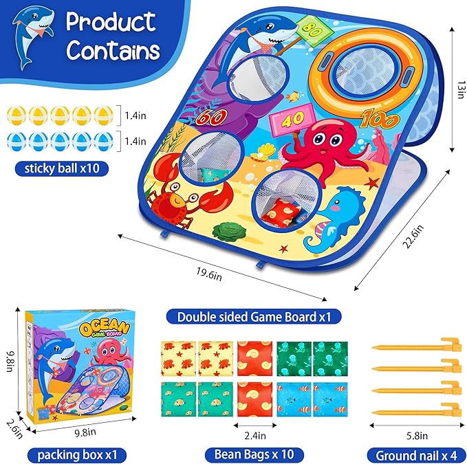 Animal Bean Bag Toss Game Toy Outdoor Toss Game, Family Party Party Supplies for Kids, Gift for Boys Birthday or Christmas for Toddlers Ages 3 4 5 6 Year Old