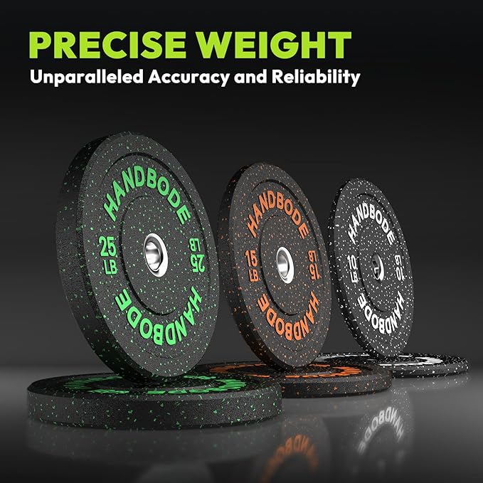 2-Inch Bumper Plates High Bounce, Olympic Weight Plate Set 45/100/160/190/260/300lb, Barbell Weight Plates Set for Home Gym, Colored Weights Rubber Strength Training Plate for Weight Lifting