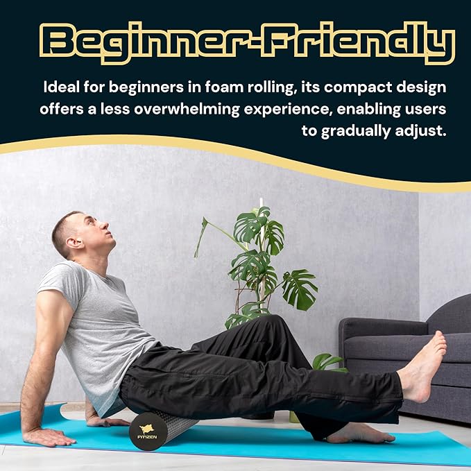 FitNation Foam Roller – High-Density Foam Muscle Roller – Textured Foam Rollers for Muscle Massage, Stretching, Pilates, Yoga