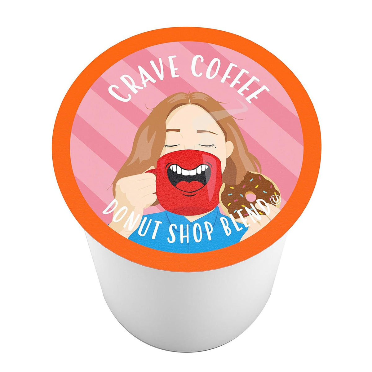 Crave Beverages Donut Shop - Medium Roast Coffee Pods for Keurig K Cup Brewers, 100 Count