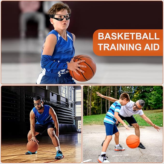 7 Pack of Basketball Dribbling Goggles，Basketball training,Aid Training Equipment for Improving Court Vision，Adjustable Basketball Sports Training Glasses，Improves ball handling