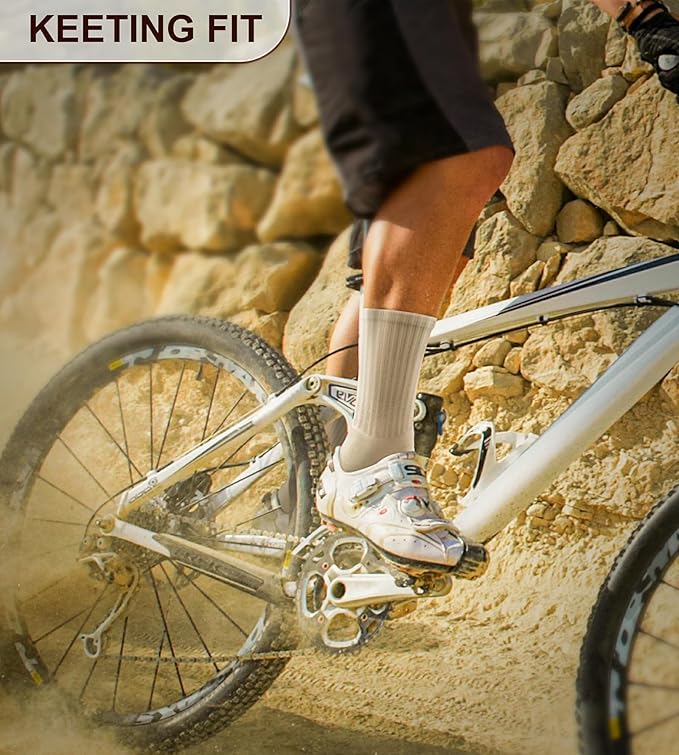 BULLIANT Compression Socks for Men 6Pairs, Athletic Crew Socks Cushioned For Men Sports Running-Arch Support