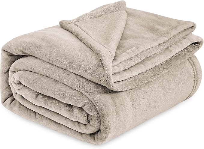 Bedsure Fleece King Size Blankets for Bed Oxford Tan - Soft Lightweight Plush Cozy Fuzzy Luxury Microfiber, 108x90 inches