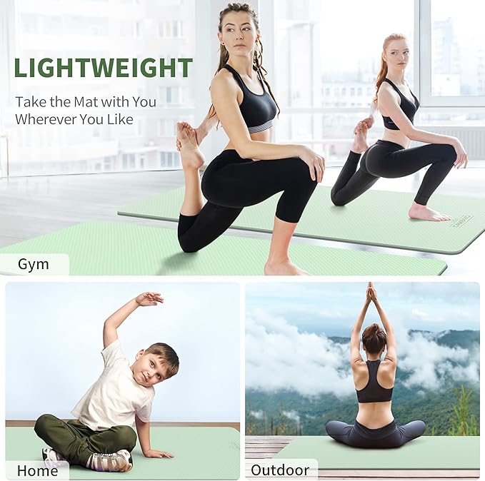 CAMBIVO Extra Wide Yoga Mat for Women and Men (72"/84"x 32"x 1/4") TPE Workout Mat, Non-slip Large Exercise Fitness Mat for Yoga, Pilates, Workout