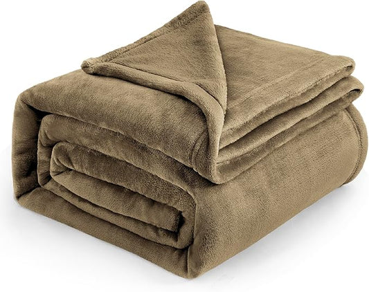 Bedsure Fleece Blankets Queen Size Camel - Bed Blanket Soft Lightweight Plush Fuzzy Cozy Luxury Microfiber, 90x90 inches