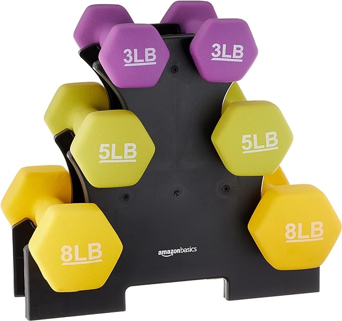 Amazon Basics Neoprene Dumbbell Hand Weights for Exercise and Muscle Toning