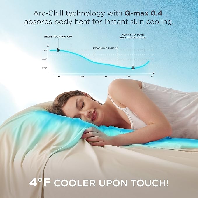 Bedsure Summer Cooling Beige Throw Blanket for Hot Sleepers with Sports Mesh Design, Arc-Chill Q-Max 0.4 Lightweight Breathable Ice Cold Blanket Throws for Night Sweats, 50 x 70 Inches